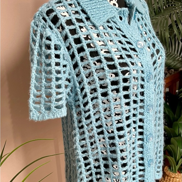 URBAN OUTFITTERS BDG Osaka Open-Knit Polo Sweater - Picture 3 of 9